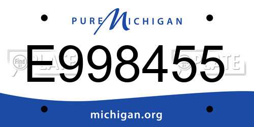 E998455 Michigan License Plate