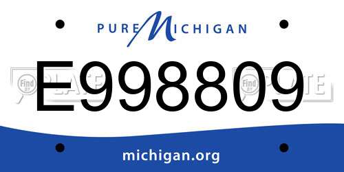 E998809 Michigan License Plate