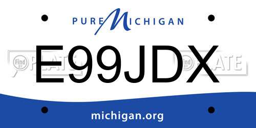 E99JDX Michigan License Plate