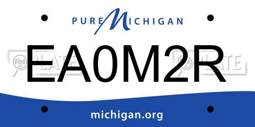 EA0M2R Michigan License Plate
