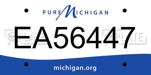 EA56447 Michigan License Plate