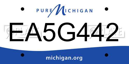 EA5G442 Michigan License Plate