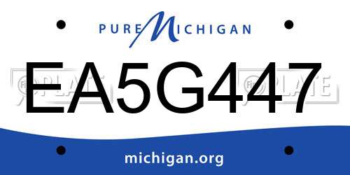 EA5G447 Michigan License Plate