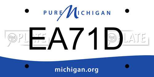 EA71D Michigan License Plate