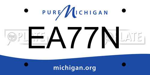 EA77N Michigan License Plate