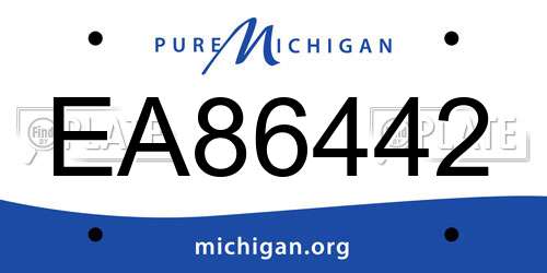 EA86442 Michigan License Plate