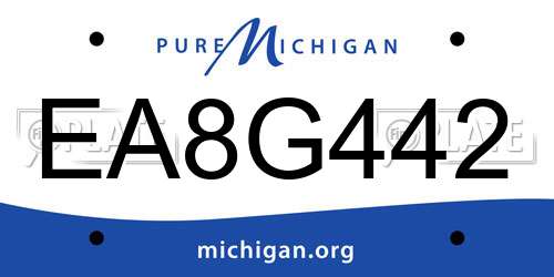 EA8G442 Michigan License Plate