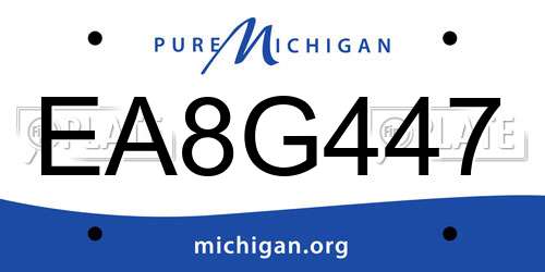 EA8G447 Michigan License Plate