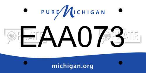EAA073 Michigan License Plate
