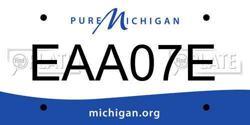 EAA07E Michigan License Plate