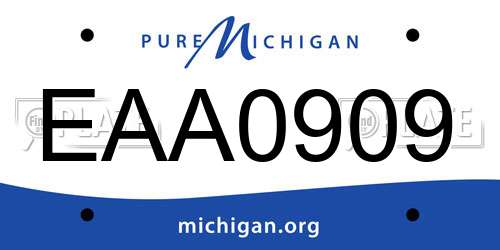 EAA0909 Michigan License Plate