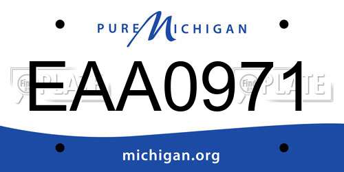 EAA0971 Michigan License Plate