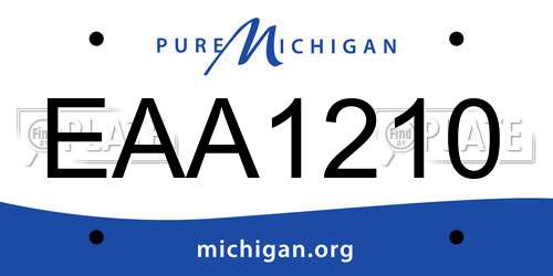 EAA1210 Michigan License Plate