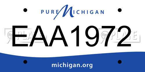 EAA1972 Michigan License Plate