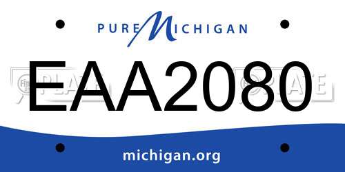 EAA2080 Michigan License Plate
