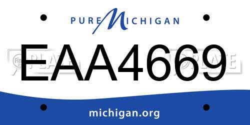 EAA4669 Michigan License Plate