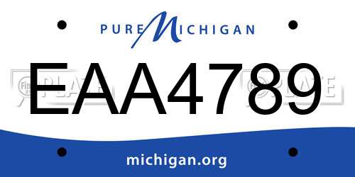 EAA4789 Michigan License Plate