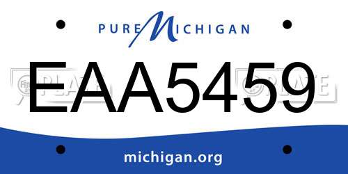 EAA5459 Michigan License Plate