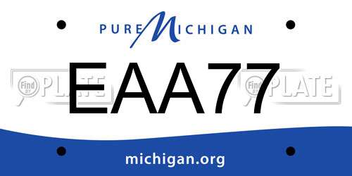 EAA77 Michigan License Plate