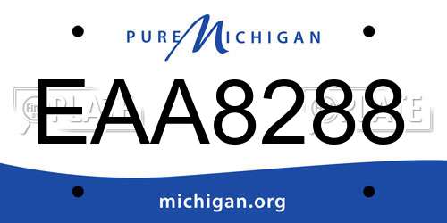 EAA8288 Michigan License Plate