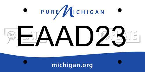 EAAD23 Michigan License Plate