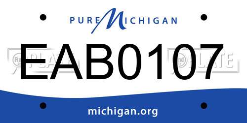 EAB0107 Michigan License Plate