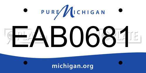 EAB0681 Michigan License Plate