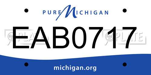 EAB0717 Michigan License Plate