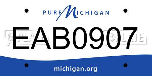 EAB0907 Michigan License Plate