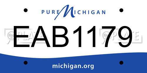 EAB1179 Michigan License Plate