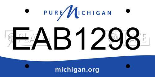 EAB1298 Michigan License Plate