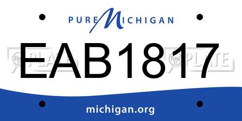 EAB1817 Michigan License Plate