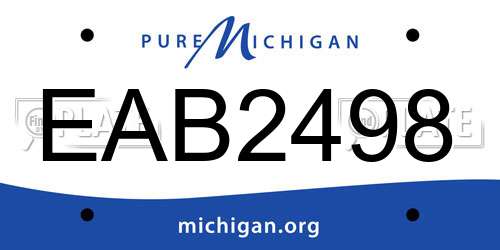 EAB2498 Michigan License Plate