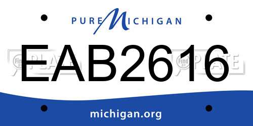 EAB2616 Michigan License Plate