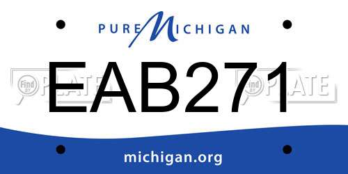 EAB271 Michigan License Plate