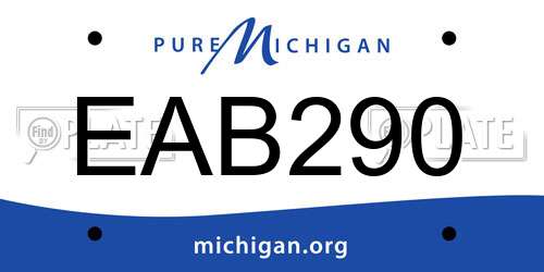 EAB290 Michigan License Plate