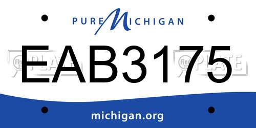 EAB3175 Michigan License Plate