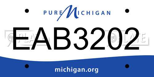EAB3202 Michigan License Plate