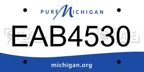 EAB4530 Michigan License Plate