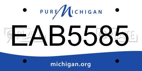 EAB5585 Michigan License Plate