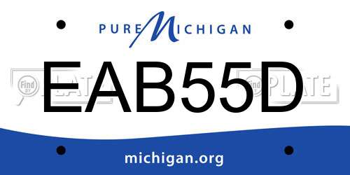 EAB55D Michigan License Plate
