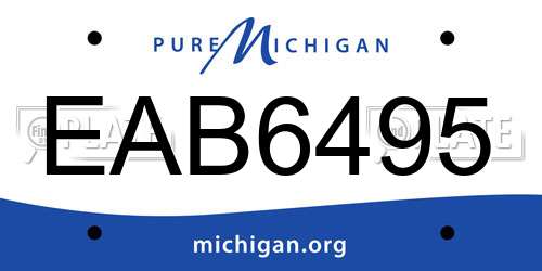 EAB6495 Michigan License Plate