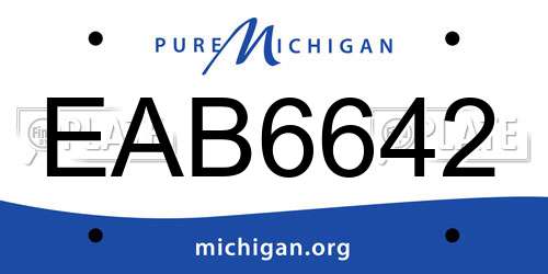 EAB6642 Michigan License Plate