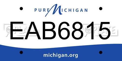 EAB6815 Michigan License Plate