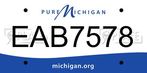 EAB7578 Michigan License Plate