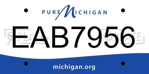 EAB7956 Michigan License Plate