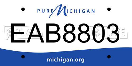 EAB8803 Michigan License Plate