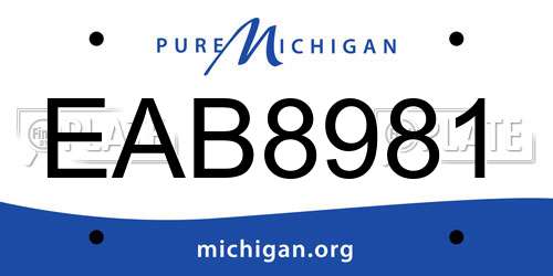 EAB8981 Michigan License Plate