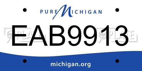 EAB9913 Michigan License Plate