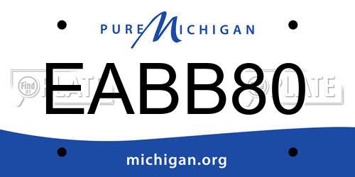 EABB80 Michigan License Plate